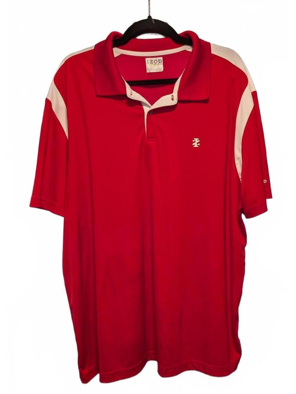 IZOD Golf Red and White Polo Shirt XXL